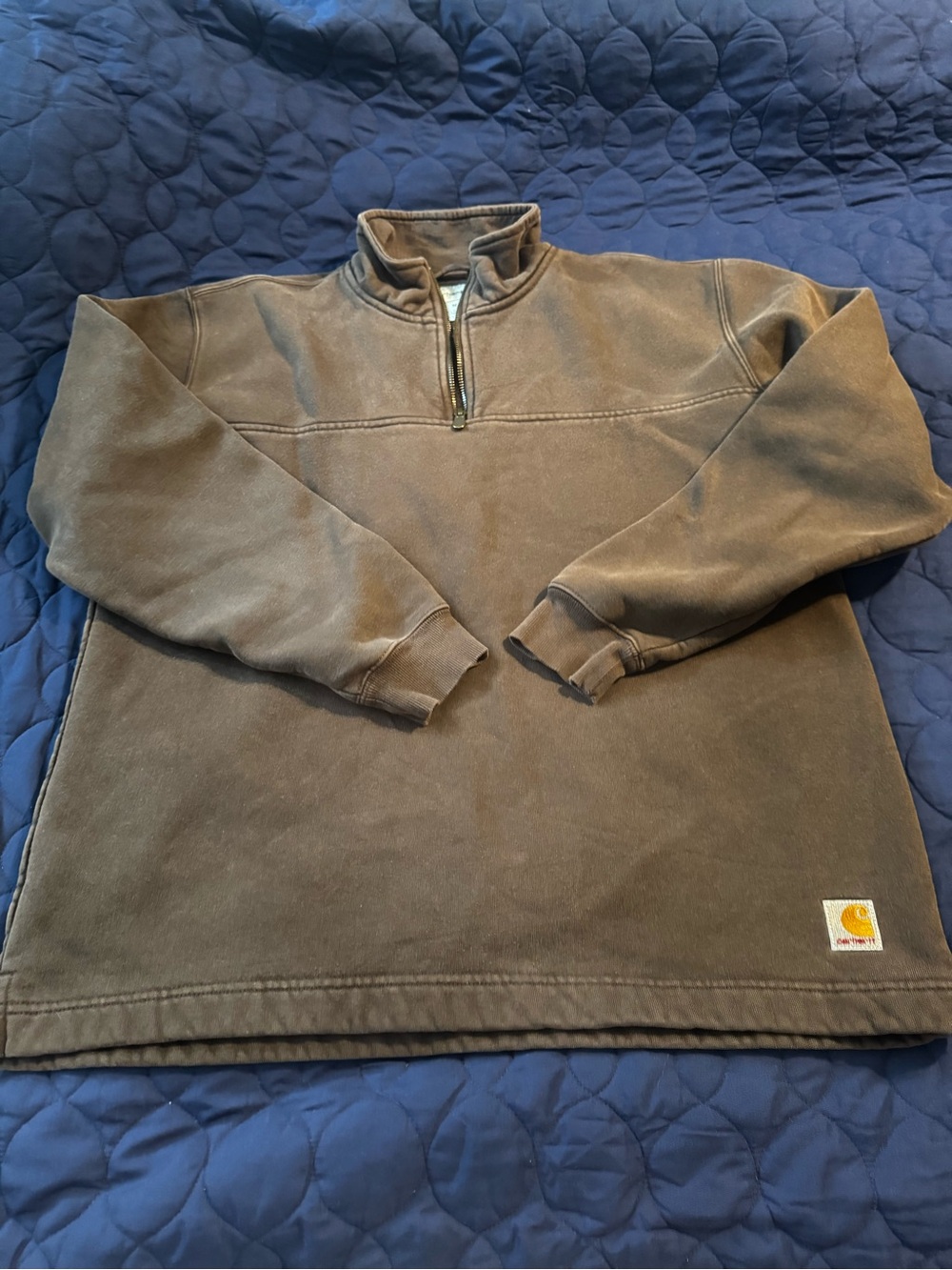 Carhartt Men's Dark Brown Half-Zip Work Pullover
